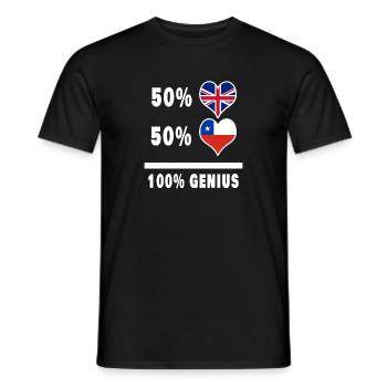Chile und Großbritannien 100% Genius Flagge - Männer T-Shirt - Schwarz - Vorne - AI Model Male 178 light (178cm)