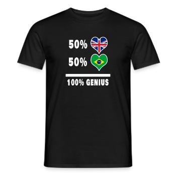 Brésil et Grande-Bretagne 100% Genius Flag - T-shirt homme - noir - Devant - AI Model Male 178 light (178cm)