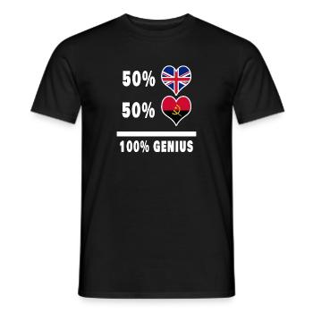 Angola und Großbritannien 100% Genius Flagge - Männer T-Shirt - Schwarz - Vorne - AI Model Male 178 light (178cm)