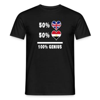 Egypte et Grande-Bretagne 100% Genius Flag - T-shirt homme - noir - Devant - AI Model Male 178 light (178cm)