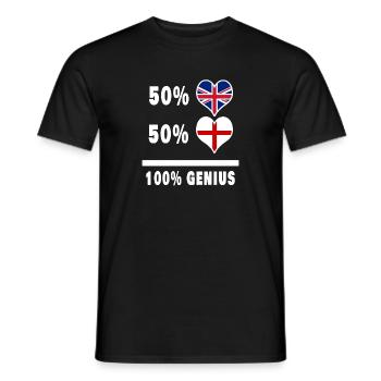 Angleterre et Grande-Bretagne 100% Genius Flag - T-shirt homme - noir - Devant - AI Model Male 178 light (178cm)