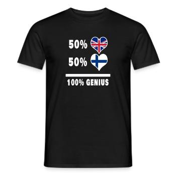 Finlande et Grande-Bretagne 100% Genius Flag - T-shirt homme - noir - Devant - AI Model Male 178 light (178cm)