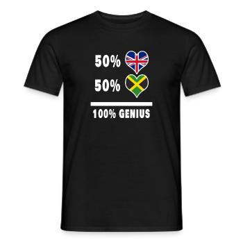 Drapeau 100% Genius de la Jamaïque et de la Grande-Bretagne - T-shirt homme - noir - Devant - AI Model Male 178 light (178cm)