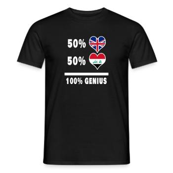 Irak et Grande-Bretagne 100% Genius Flag - T-shirt homme - noir - Devant - AI Model Male 178 light (178cm)
