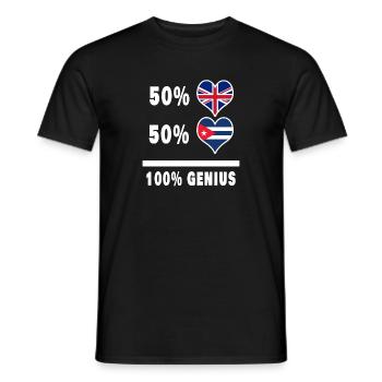 Cuba et la Grande-Bretagne 100% Genius Flag - T-shirt homme - noir - Devant - AI Model Male 178 light (178cm)