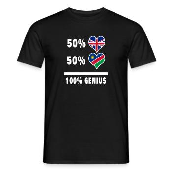 Namibia and Great Britain 100% Genius Flag - Men's T-Shirt - black - Front - AI Model Male 178 light (178cm)