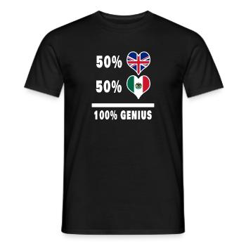 Mexique et Grande-Bretagne 100% Genius Flag - T-shirt homme - noir - Devant - AI Model Male 178 light (178cm)