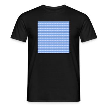 karierte muster, Leinenstoffmuster Gitteroptik - Männer T-Shirt - Schwarz - Vorne - AI Model Male 178 light (178cm)