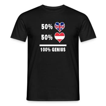 Autriche et Grande-Bretagne 100% Genius Flag - T-shirt homme - noir - Devant - AI Model Male 178 light (178cm)