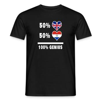 Drapeau 100% Génie du Paraguay et de la Grande-Bretagne - T-shirt homme - noir - Devant - AI Model Male 178 light (178cm)