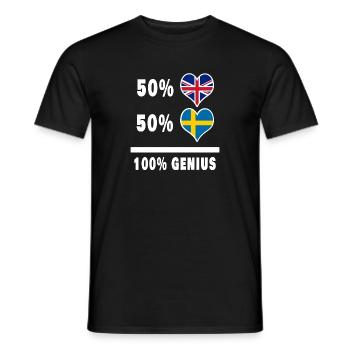 Suède et Grande-Bretagne 100% Genius Flag - T-shirt homme - noir - Devant - AI Model Male 178 light (178cm)