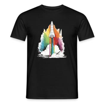 Rainbow Rocket - Men's T-Shirt - black - Front - AI Model Male 178 light (178cm)