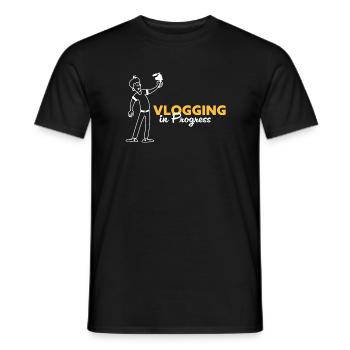 Vlogging im Gange - Männer T-Shirt - Schwarz - Vorne - AI Model Male 178 light (178cm)