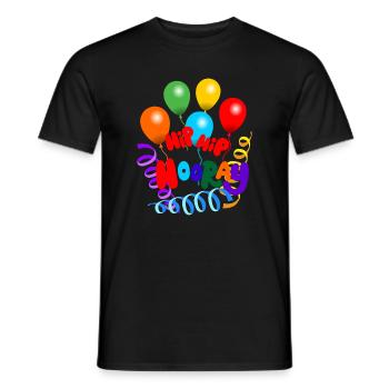 Hip hip hurrah garlands and balloons - Men's T-Shirt - black - Front - AI Model Male 178 light (178cm)