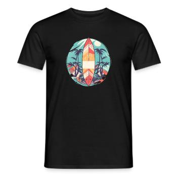 Surfboard - Men's T-Shirt - black - Front - AI Model Male 178 light (178cm)