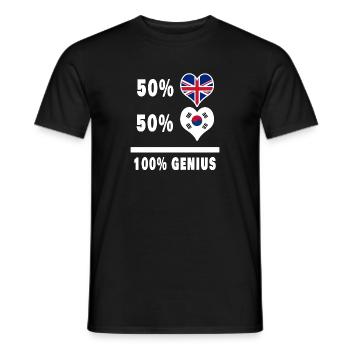 Südkorea und Großbritannien 100% Genius Flagge - Männer T-Shirt - Schwarz - Vorne - AI Model Male 178 light (178cm)