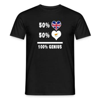 Zypern und Großbritannien 100% Genius Flagge - Männer T-Shirt - Schwarz - Vorne - AI Model Male 178 light (178cm)