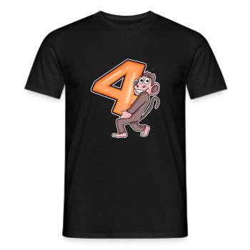 4 ans 4 ans avec motif animal - quatre - T-shirt homme - noir - Devant - AI Model Male 178 light (178cm)