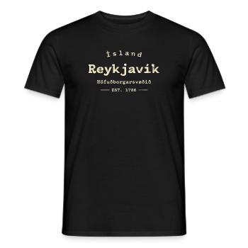 Reykjavik Islande - T-shirt homme - noir - Devant - AI Model Male 178 light (178cm)