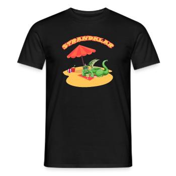 Strandklar Dinosaurier - Männer T-Shirt - Schwarz - Vorne - AI Model Male 178 light (178cm)