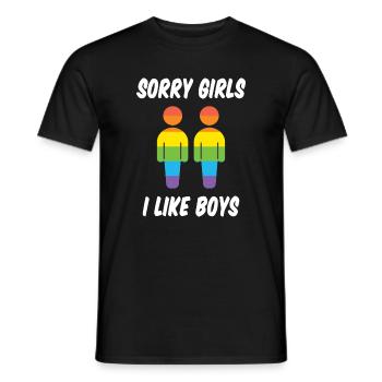 Sorry Girls I Like Boys - Men's T-Shirt - black - Front - AI Model Male 178 light (178cm)