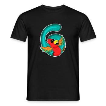 6 Anniversaire 6 ans avec motif animal - six - T-shirt homme - noir - Devant - AI Model Male 178 light (178cm)