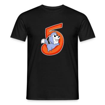 5 Birthday 5 Year Old with Animal Motif - Five - Men's T-Shirt - black - Front - AI Model Male 178 light (178cm)