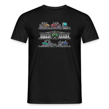 Tracteur Agriculture Champ d’agriculteur de véhicules à moteur - T-shirt homme - noir - Devant - AI Model Male 178 light (178cm)