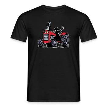 Tracteur agriculteur ferme agriculteur biologique véhicule utilitaire - T-shirt homme - noir - Devant - AI Model Male 178 light (178cm)