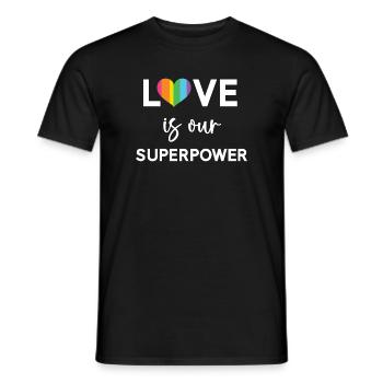 Pride Month - LGBTQ+ Liebe ist unsere Superkraft - Männer T-Shirt - Schwarz - Vorne - AI Model Male 178 light (178cm)