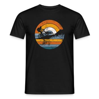 Retro Ridge Bicycle Sunset - Men's T-Shirt - black - Front - AI Model Male 178 light (178cm)