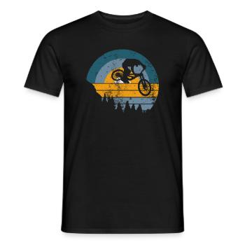 Sunset MTB Jump Silhouette - Men's T-Shirt - black - Front - AI Model Male 178 light (178cm)