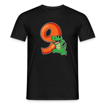 9 Birthday 9 years old with animal motif - nine - Men's T-Shirt - black - Front - AI Model Male 178 light (178cm)