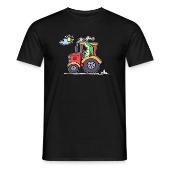 Feld Bauer Tracteur Machines agricoles Véhicule utilitaire - T-shirt homme - noir - Devant - AI Model Male 178 light (178cm)