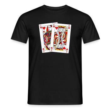 Reine et Roi de Cœur - T-shirt homme - noir - Devant - AI Model Male 178 light (178cm)