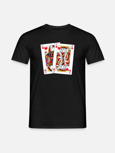 Queen and King of Hearts - Men's T-Shirt - black