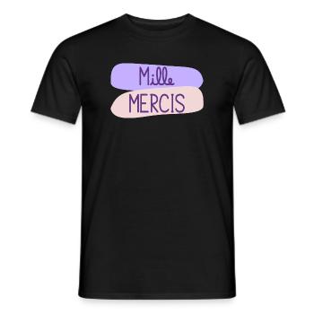 MAÎTRESSE. MERCI. MERCI MAÎTRESSE - T-shirt homme - noir - Devant - AI Model Male 178 light (178cm)