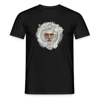 faszinierendes Porträt eines Wassermanns - Männer T-Shirt - Schwarz - Vorne - AI Model Male 178 light (178cm)