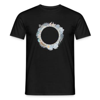 Cadre pastel maritime en look récif corallien - T-shirt homme - noir - Devant - AI Model Male 178 light (178cm)