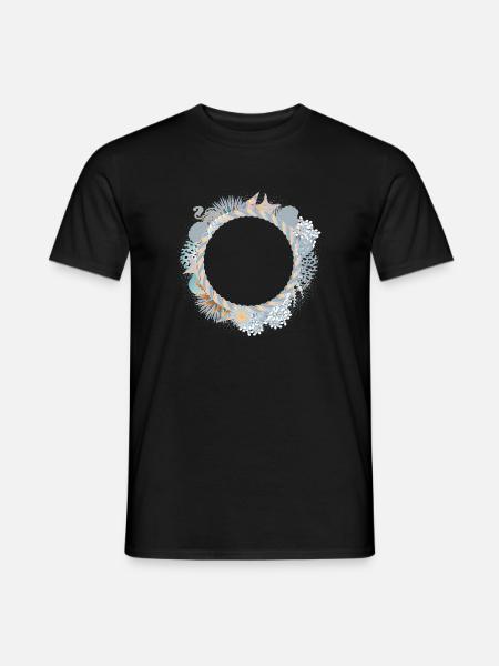 maritimer Pastell Rahmen in Korallenriff Optik - Männer T-Shirt - Schwarz