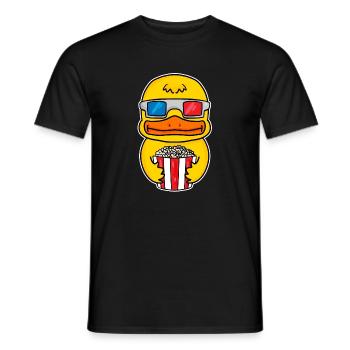 Popcorn Kino Ente Filme Film Filmabend - Männer T-Shirt - Schwarz - Vorne - AI Model Male 178 light (178cm)