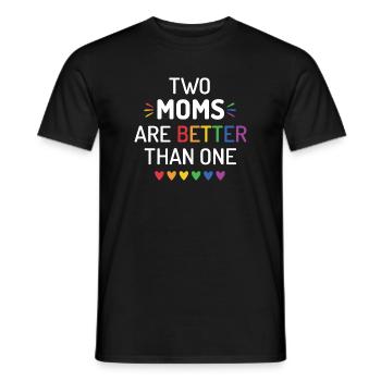 Deux mamans valent mieux qu’une - Mois de la fierté LGBT - T-shirt homme - noir - Devant - AI Model Male 178 light (178cm)