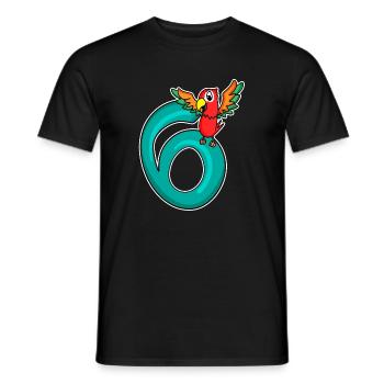 6 Anniversaire 6 ans avec motif animal - six - T-shirt homme - noir - Devant - AI Model Male 178 light (178cm)