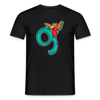 9 Anniversaire 9 ans avec motif animal - neuf - T-shirt homme - noir - Devant - AI Model Male 178 light (178cm)