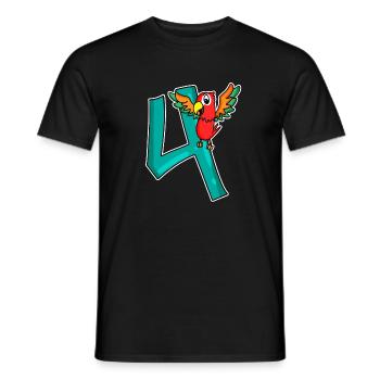 4 Geburtstag 4 Jahre alt mit Tier Motiv - vier - Männer T-Shirt - Schwarz - Vorne - AI Model Male 178 light (178cm)