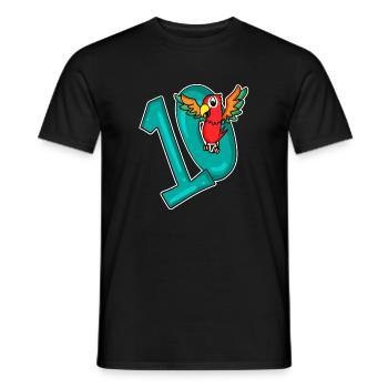 10 Geburtstag 10 Jahre alt mit Tier Motiv - zehn - Männer T-Shirt - Schwarz - Vorne - AI Model Male 178 light (178cm)
