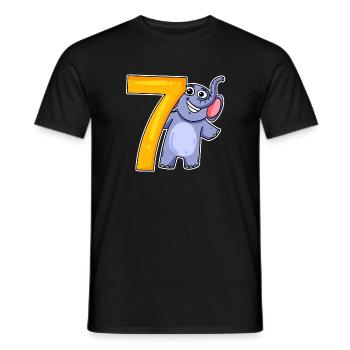 sieben - 7 - Männer T-Shirt - Schwarz - Vorne - AI Model Male 178 light (178cm)