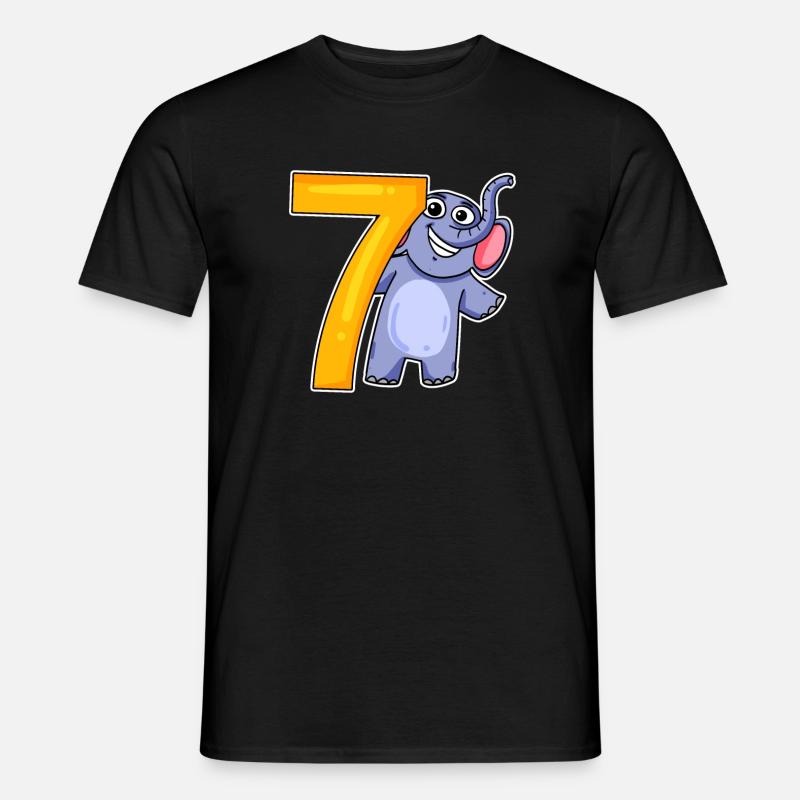 sieben - 7 - Männer T-Shirt - Schwarz