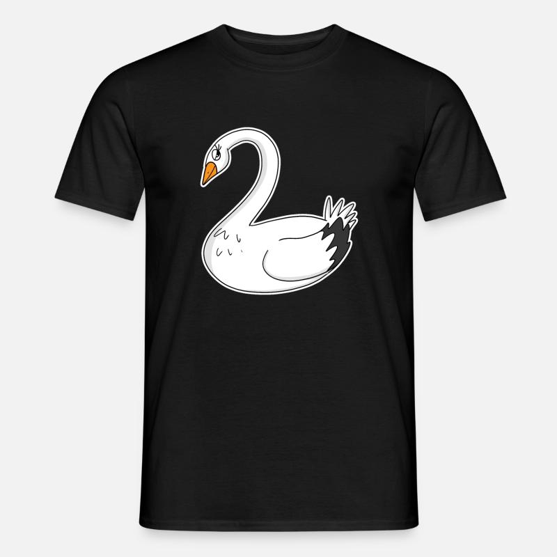 Schwan - Männer T-Shirt - Schwarz