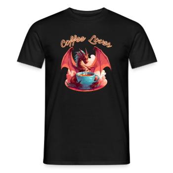 Dragon Coffee Lover - T-shirt homme - noir - Devant - AI Model Male 178 light (178cm)